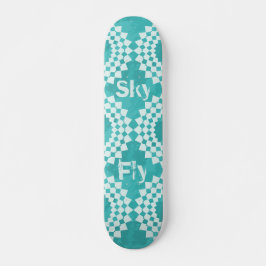 Fly Sky Moderne Typografie Blue Mandala Skateboard