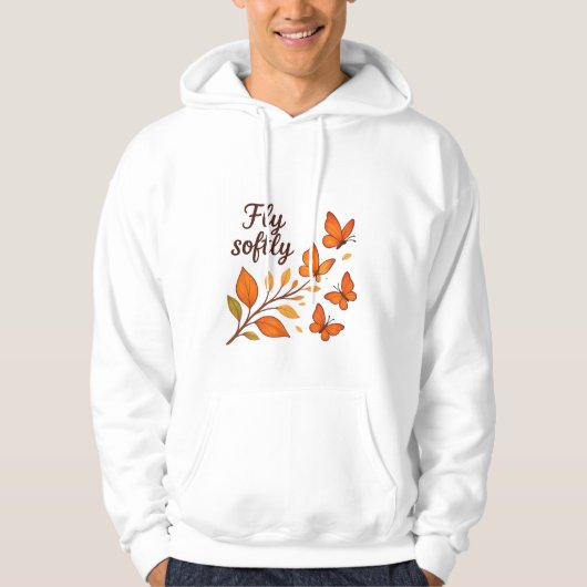 Fly Softly Autumn Butterflies Men Hoodie (Vorderseite)