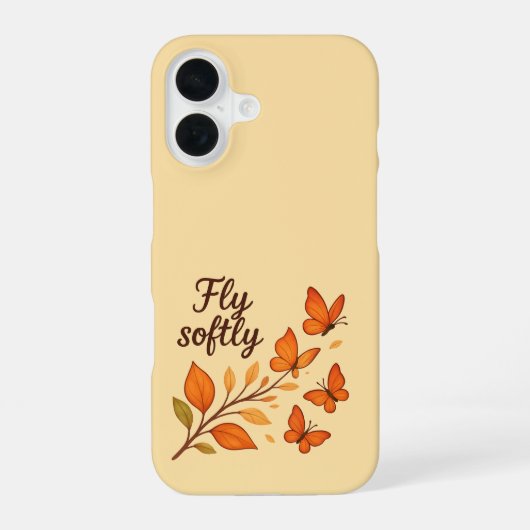 Fly Softly iPhone Case 16 Hülle (Rückseite)
