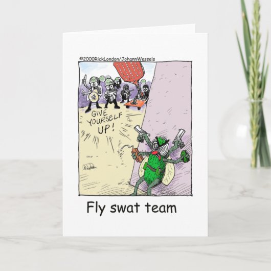 Fly Swat Team Funny Police Geschenke & Sammlerstüc Karte (Vorderseite)