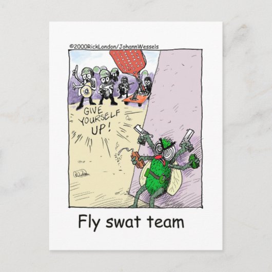 Fly Swat Team Funny Police Geschenke & Sammlerstüc Postkarte (Vorderseite)