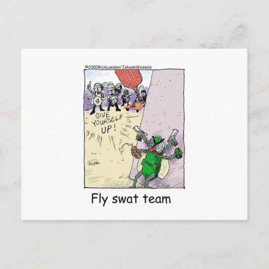 Fly Swat Team Funny Police Geschenke & Sammlerstüc Postkarte (Vorderseite)