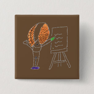 Fly Teacher Square Abzeichen Button