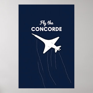 Fly the Concorde Conceptual Illustration Against Poster