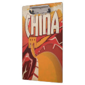 Fly To China Vintage Reiseplakat Klemmbrett (Links)