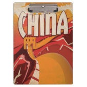 Fly To China Vintage Reiseplakat Klemmbrett (Vorderseite)