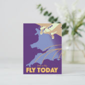 Fly Today Vintag Style travel poster Postkarte (Stehend Vorderseite)