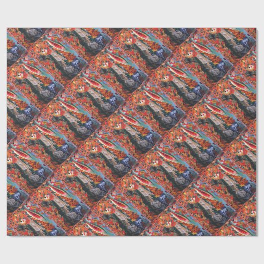 "Fly Tyer Dreams" Foreut Fly Fishing Wrapping Pape Geschenkpapier (Flach)