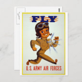 Fly - US Army Air Forces Postkarte (Vorne/Hinten)