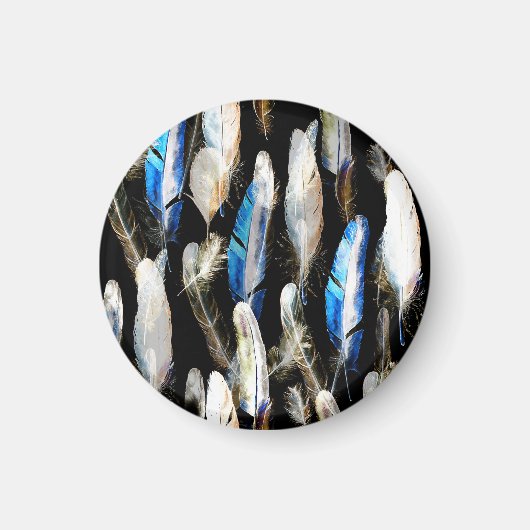 Fly Watercolor Federn: Nahtloser Hintergrund Magnet (Vorne)