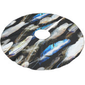 Fly Watercolor Federn: Nahtloser Hintergrund Polyester Weihnachtsbaumdecke (Schrägansicht)