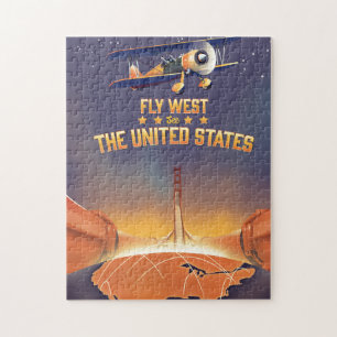 Fly West See die Vereinigten Staaten. Puzzle