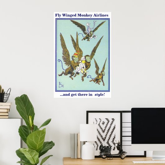 Fly Winged Monkey Airlines Poster (Heimbüro)