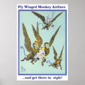 Fly Winged Monkey Airlines Poster (Vorne)
