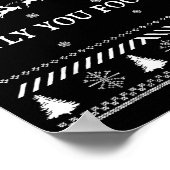 Fly You Fools Wizard Santa Sleigh Reindeer Ugly Ch Poster (Ecke)