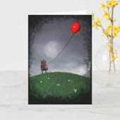 Fly your Little Red Baloon Card Karte (Gelbe Blume)