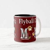Flyball Dog Mom Ohrts Zweifarbige Tasse (VorderseiteRechts)