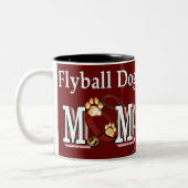 Flyball Dog Mom Ohrts Zweifarbige Tasse (Links)