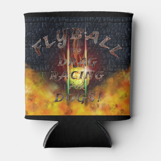 Flyball Flamz: Drag Racing für Hunde! Dosenkühler (Vorderseite)