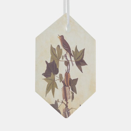 Flycatcher Bird von Audubon Trail Ornament Aus Glas (Vorderseite Rechts)