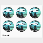 FLYDUCKS & MOON-Aufkleber Runder Aufkleber (Blatt)