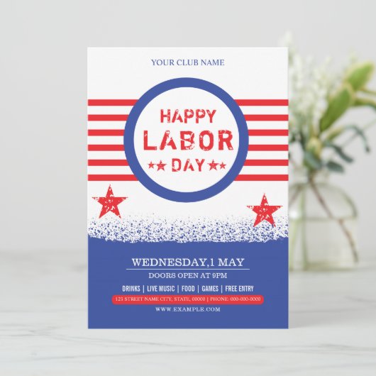 Flyer am Arbeitstag Einladung (Stehend Vorderseite)