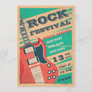 Flyer-Ankündigung des Retro Music Rock Festival Einladung