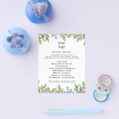 Flyer Aquarellgrün Foliage Salon (Einzeln)