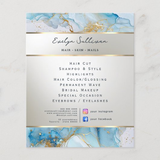 Flyer aus blauem Marmor (Vorne)