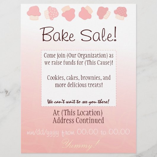 Flyer "Bake Sale" (Cupcake Border) (Vorne)