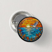 Flyer Bird über Sonnenuntergang Button (Vorne & Hinten)