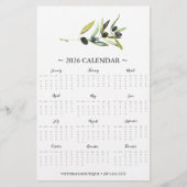 Flyer Botanischer Olivenzweig 2025 Kalender (Vorne)