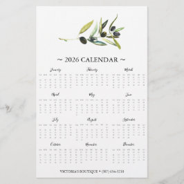 Flyer Botanischer Olivenzweig 2025 Kalender
