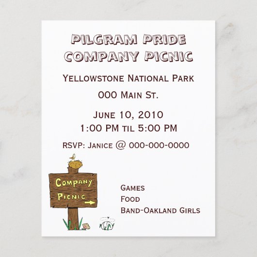 Flyer Corporate Company Picnic (Hinten)