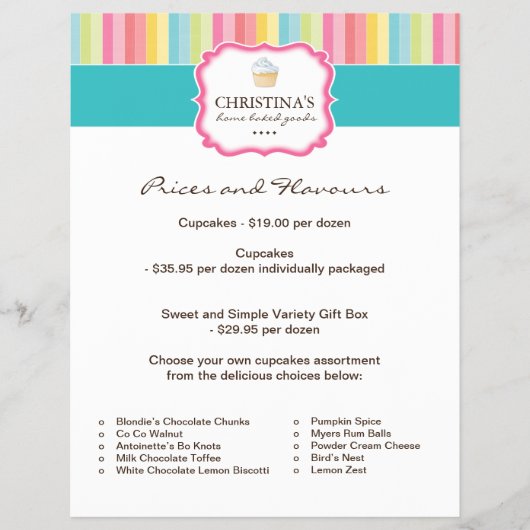 Flyer der Bäckereipreisliste (Vorne)