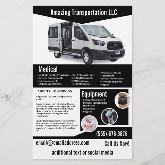 Flyer der Black Transportation Company (Vorne)