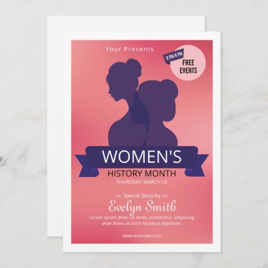 Flyer der Frauengeschichte Monat Einladung (Vorne/Hinten)