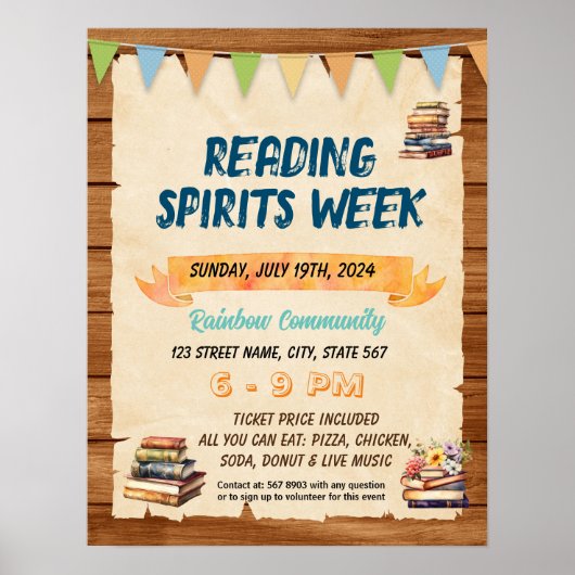 Flyer der Lehrerwoche Lesen Poster (Vorne)