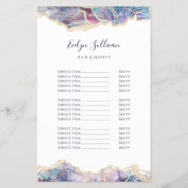 Flyer der lila Opal-Design-Preisliste