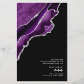 Flyer der lila und silbernen Preisliste (Hinten)