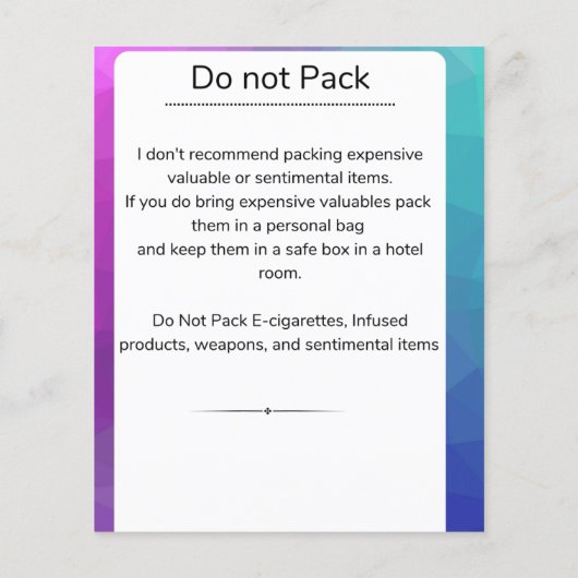 Flyer der Packungsliste (Hinten)