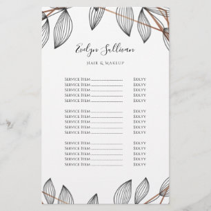 Flyer der Preisliste für Foliage geometrischer Rah