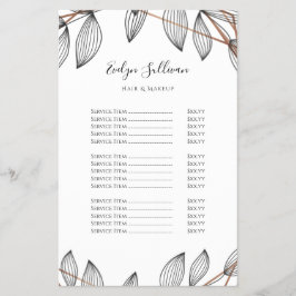 Flyer der Preisliste für Foliage geometrischer Rah