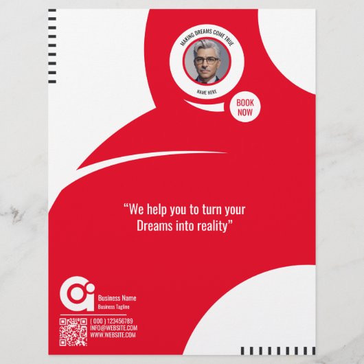 Flyer der Reiseagentur, Red Template (Hinten)