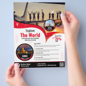 Flyer der Reiseagentur, Red Template (Hand)
