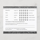 Flyer der schwarzen Glitzer-Dog-Grooming-Berichtsk (Hinten)