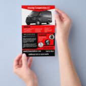 Flyer der Transportfirma (Handgriff)
