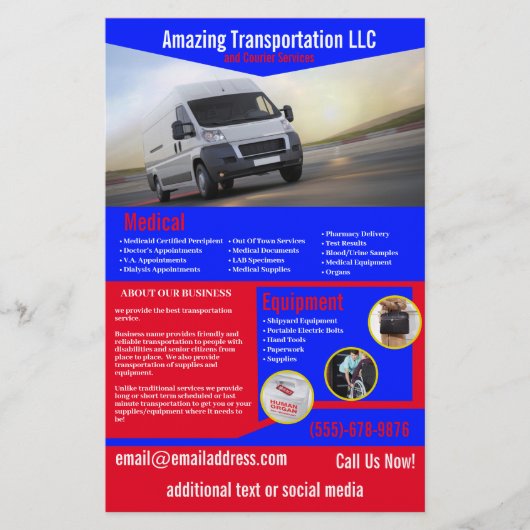Flyer der Transportfirma (Vorne)