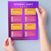 Flyer des bevorstehenden Veranstaltungskalenders (Hand)