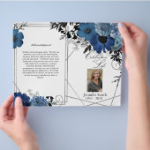 Flyer des Blue Black Geometric Floral Funerary Pro (Hand)
